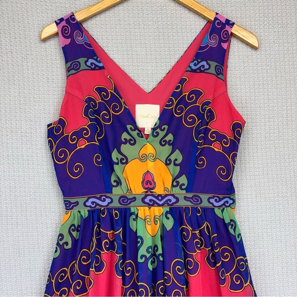 Modcloth Boho Indigo Muster the Length Maxi Dress Multicolor V-Neck S Festival - Picture 2 of 13